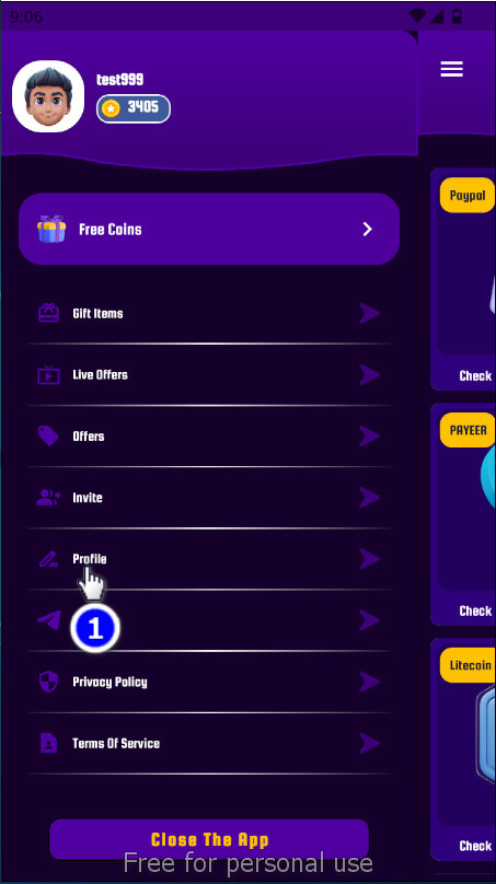 Navigate to profile page
